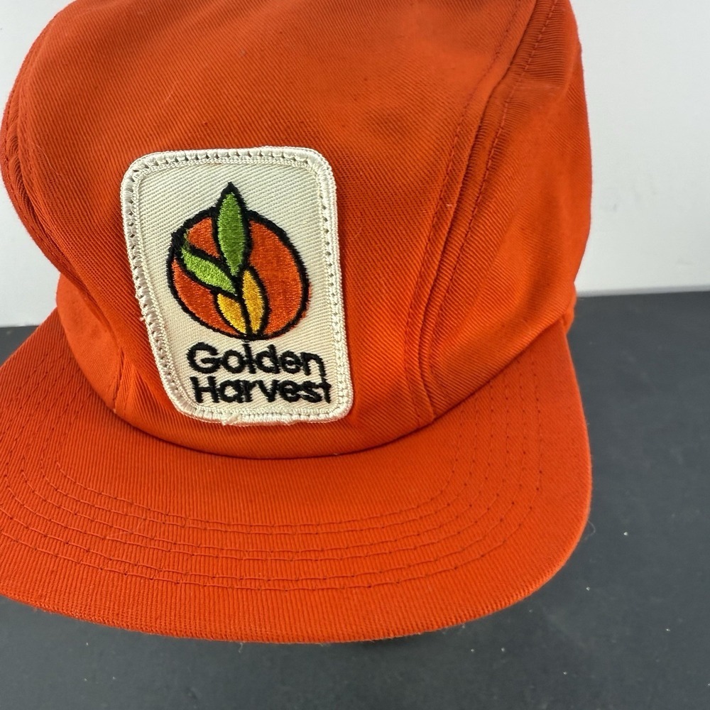 Vintage Golden Harvest Hat Cap Ear Flaps Trapper Orange Fitted 7 K-Brand - Picture 4 of 13